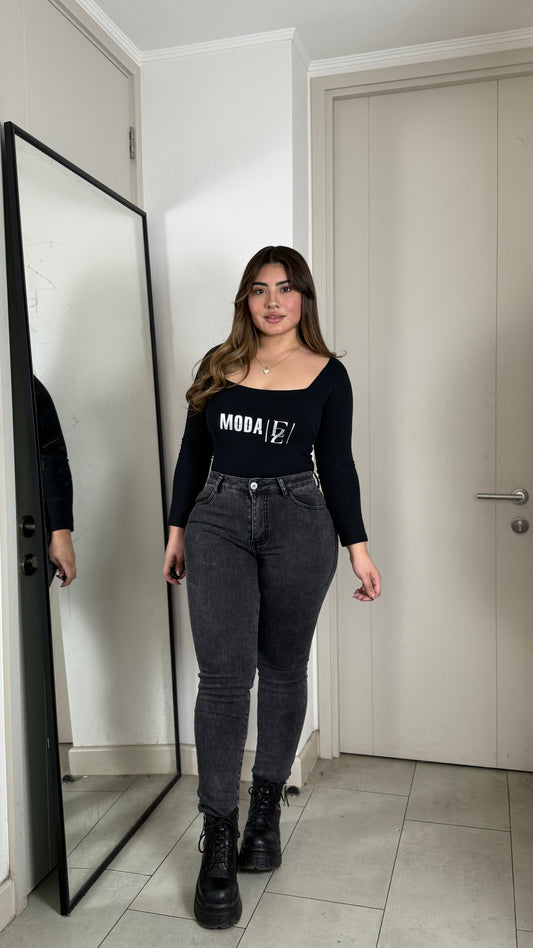 20691 (Q4) | Jeans Skinny Forrado Con Polar Gris | Moda Estroz | Venta Por Mayor