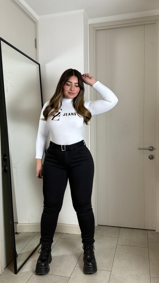 20694 (Q2) | Jeans Skinny Forrado Con Polar Negro | Moda Estroz | Venta Por Mayor