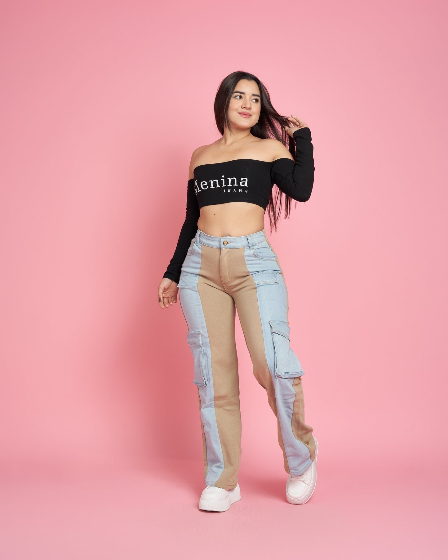 Jeans Wide Leg Cargo | Modelo A305-2 (M7) | Menina | Venta Por Mayor