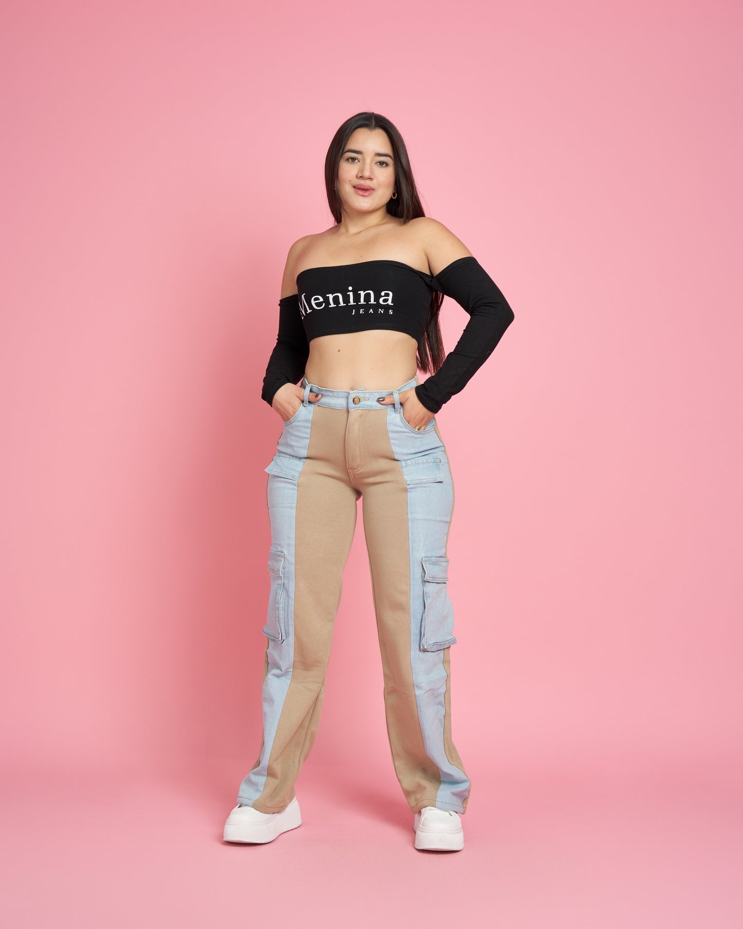 Jeans Wide Leg Cargo | Modelo A305-2 (M7) | Menina | Venta Por Mayor