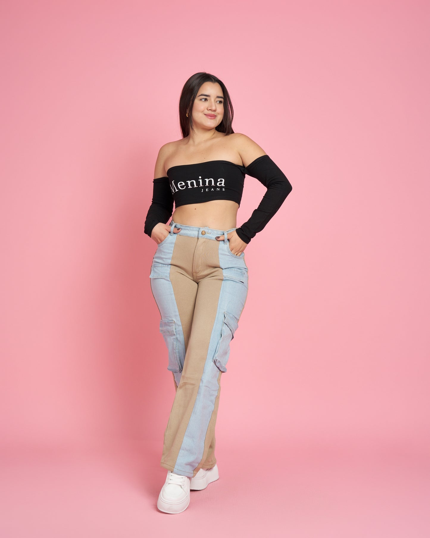 Jeans Wide Leg Cargo | Modelo A305-2 (M7) | Menina | Venta Por Mayor