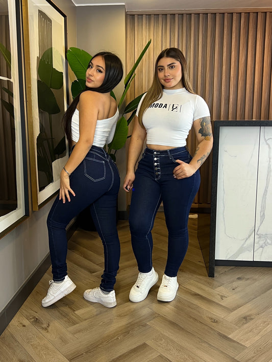 EZ1115 (A6) | Jeans Skinny Azul Oscuro | Moda Estroz | Venta Por Mayor