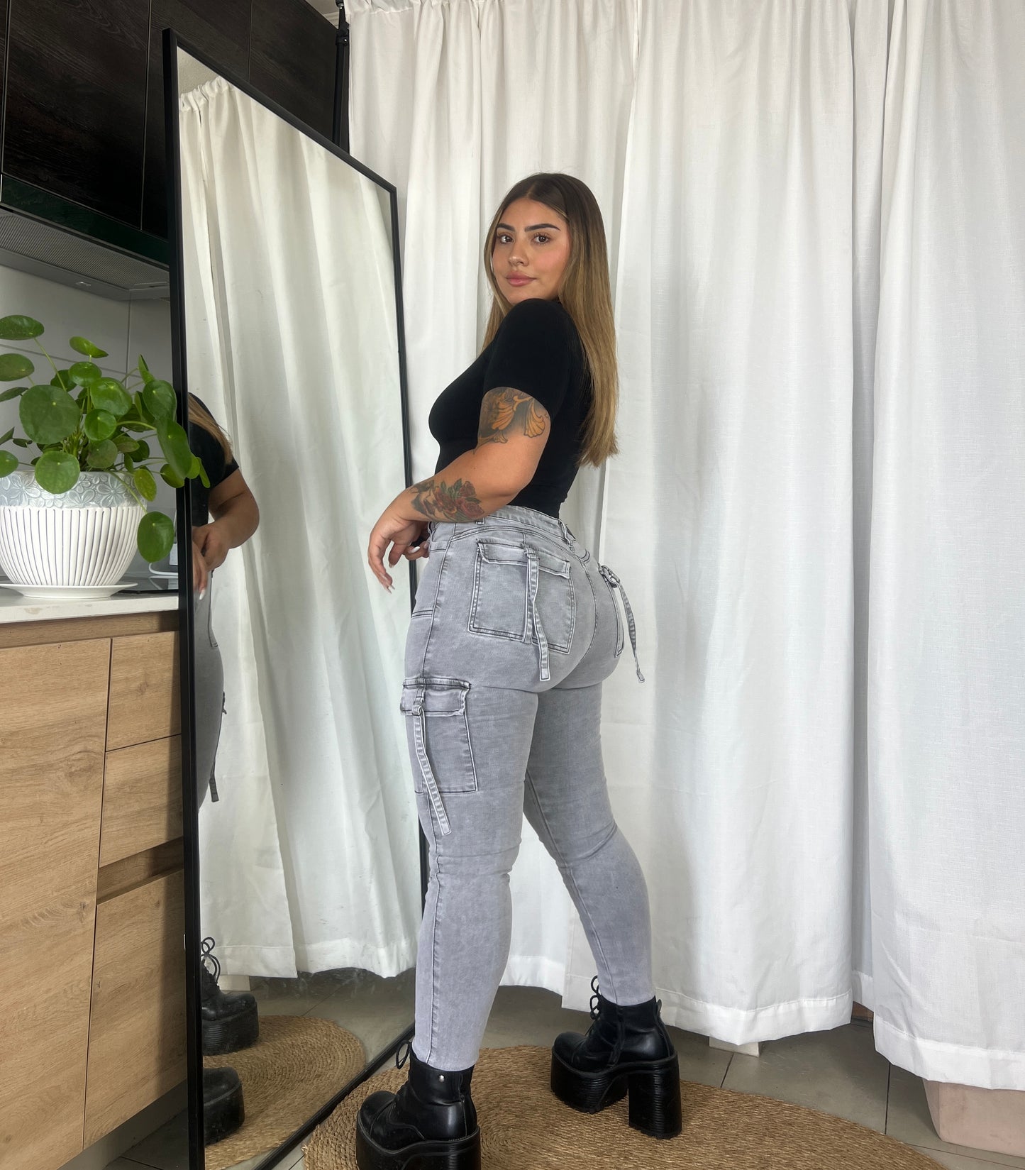 EZ5511 (H5) | Jeans Skinny Cargo Gris | EZ | Venta Por Mayor