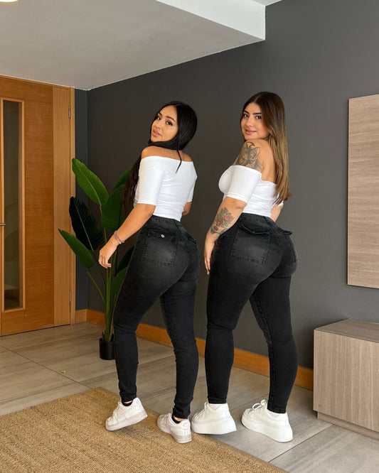 EZ2509 (U2) | Jeans Nacional Gris Focalizado | Moda Estroz | Venta Por Mayor