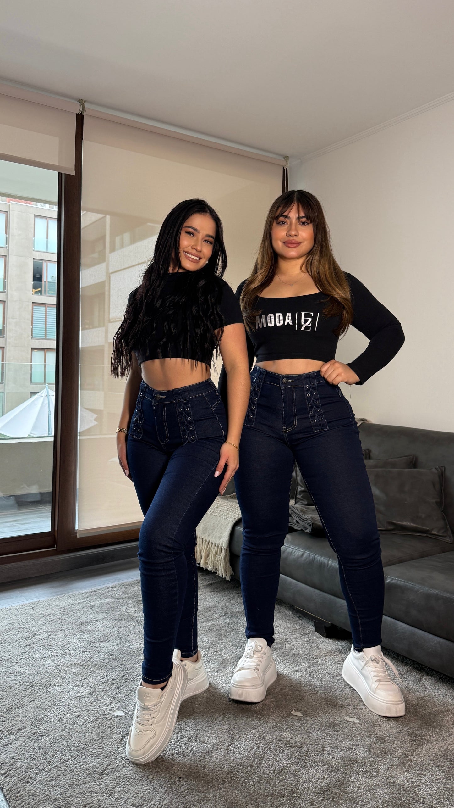 EZ5507 (I7) | Jeans Skinny Trenzado Adelante Azul Oscuro | EZ | Venta Por Mayor