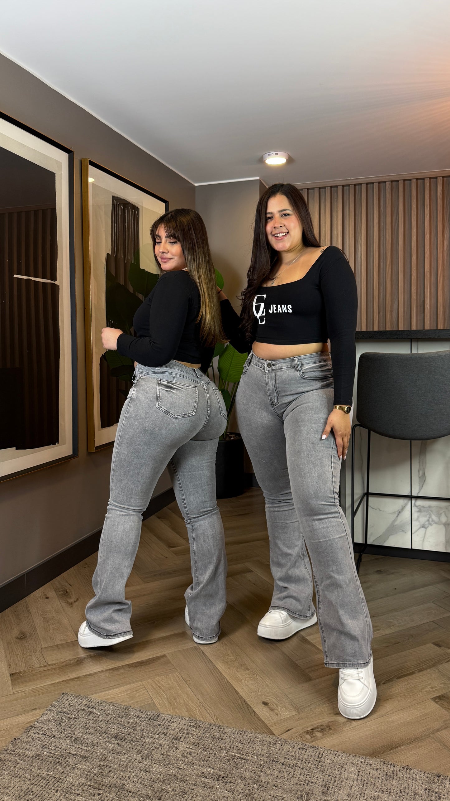 EZ5530 (H5) | Jeans Flare Gris | EZ | Venta Por Mayor