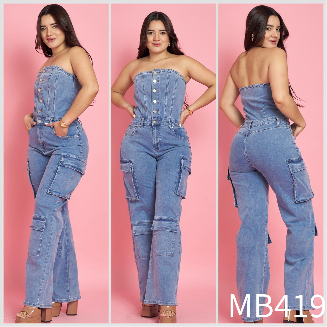 MB419 (Q4) | Enterito Cargo Azul Claro | Menina | Venta Por Mayor