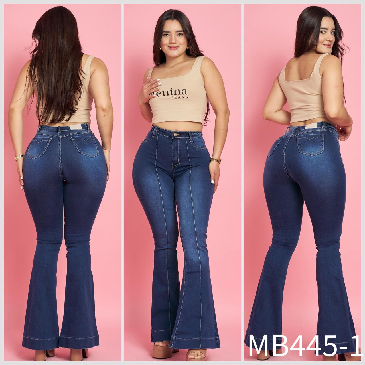 MB445-1 (S4) | Jeans Flare Azul Lineal | Menina | Venta Por Mayor