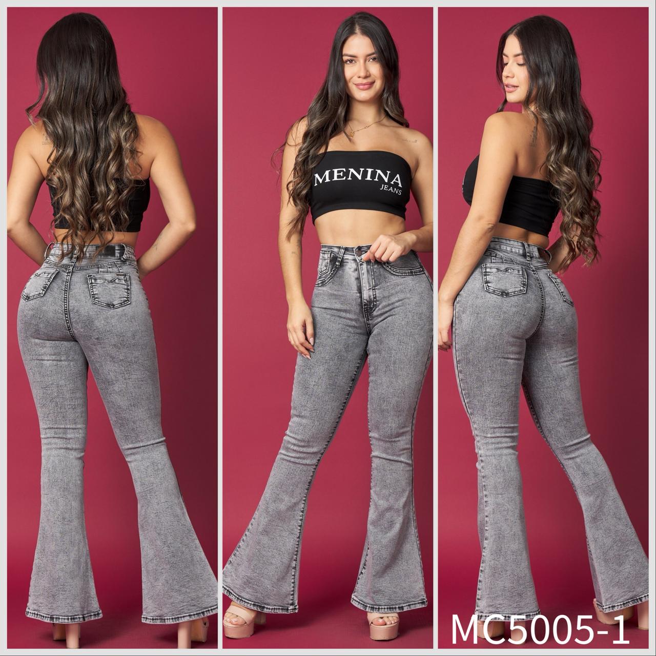 MC5005-1 (I6) | Flare Gris Con Faja | Menina | Venta Por Mayor