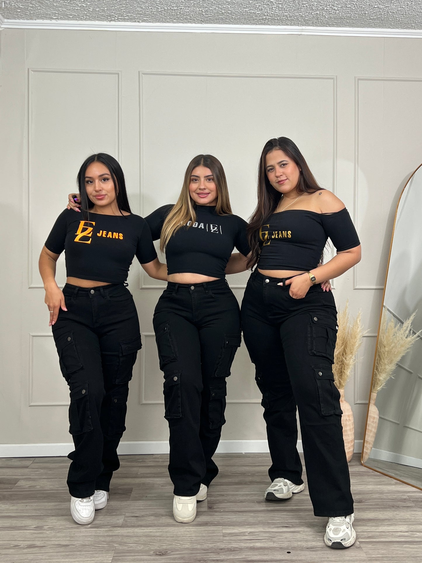 EZ1127 (C3) | Jeans Cargo Negro Premium | Moda Estroz | Venta Por Mayor
