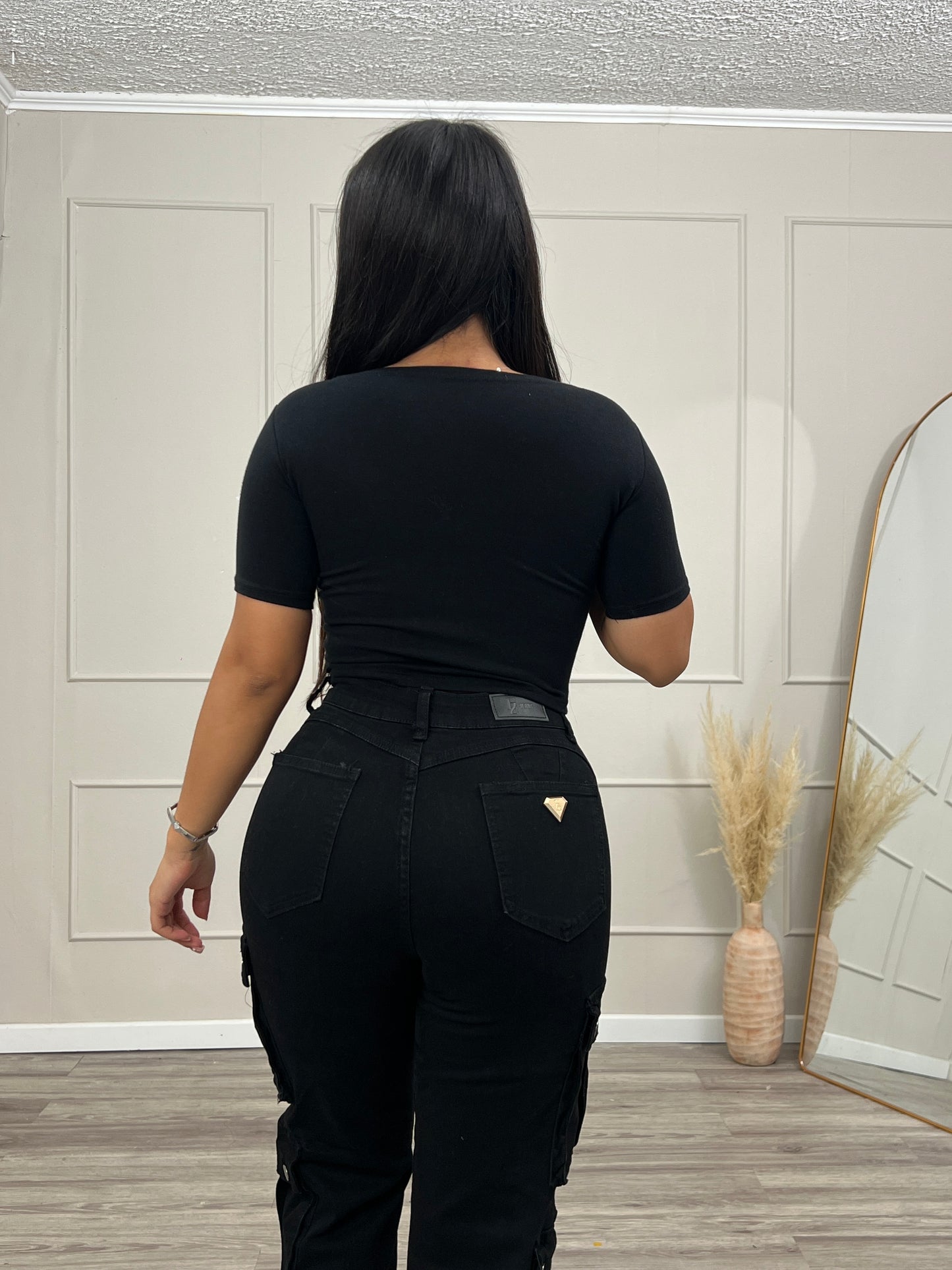 EZ1127 (C3) | Jeans Cargo Negro Premium | Moda Estroz | Venta Por Mayor