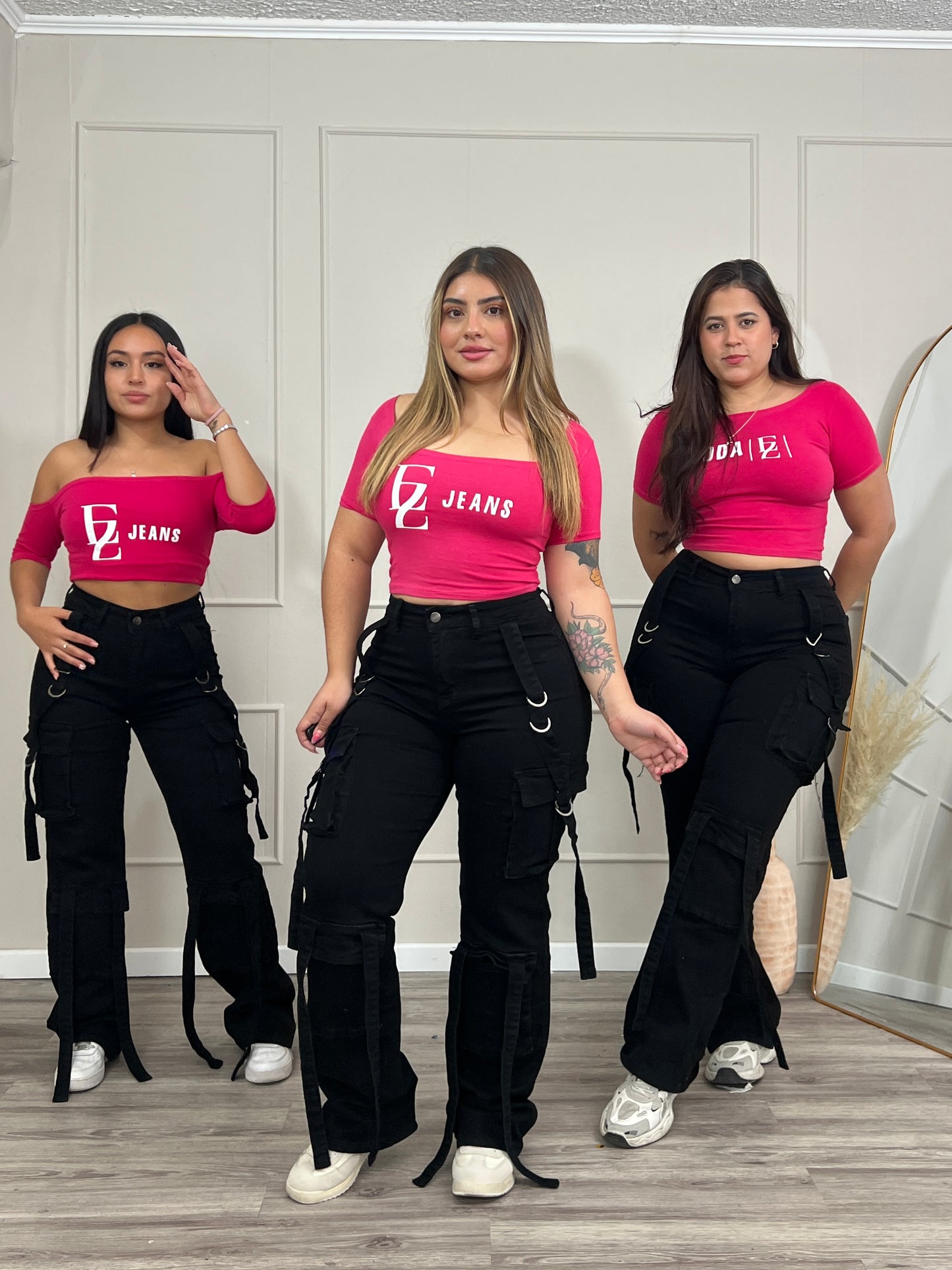 EZ1137 (C4) | Jeans Cargo Negro Premium | Moda Estroz | Venta Por Mayor