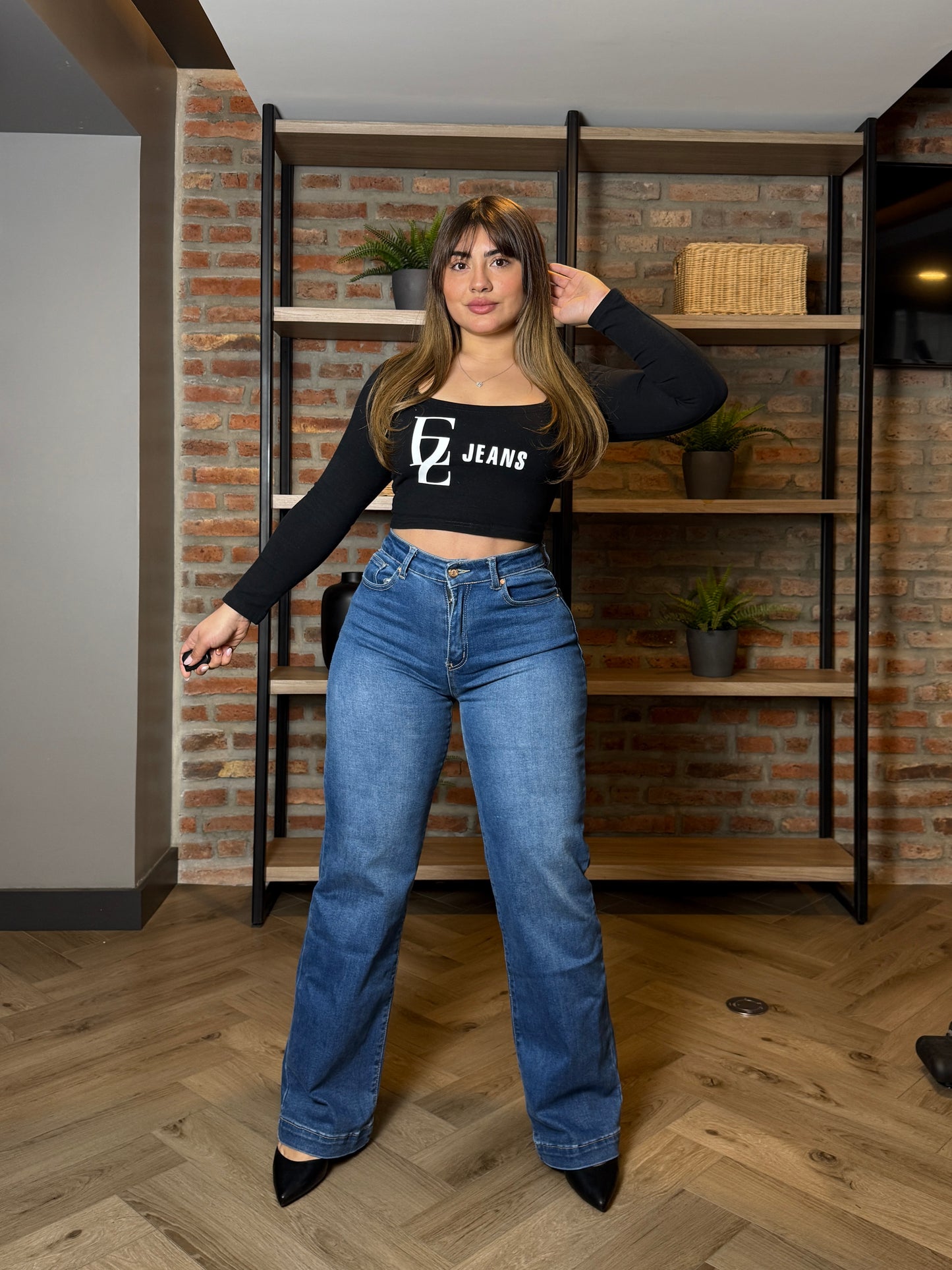 MB040-1 (A7) | Jeans Wide Leg Azul | Menina | Venta Por Mayor