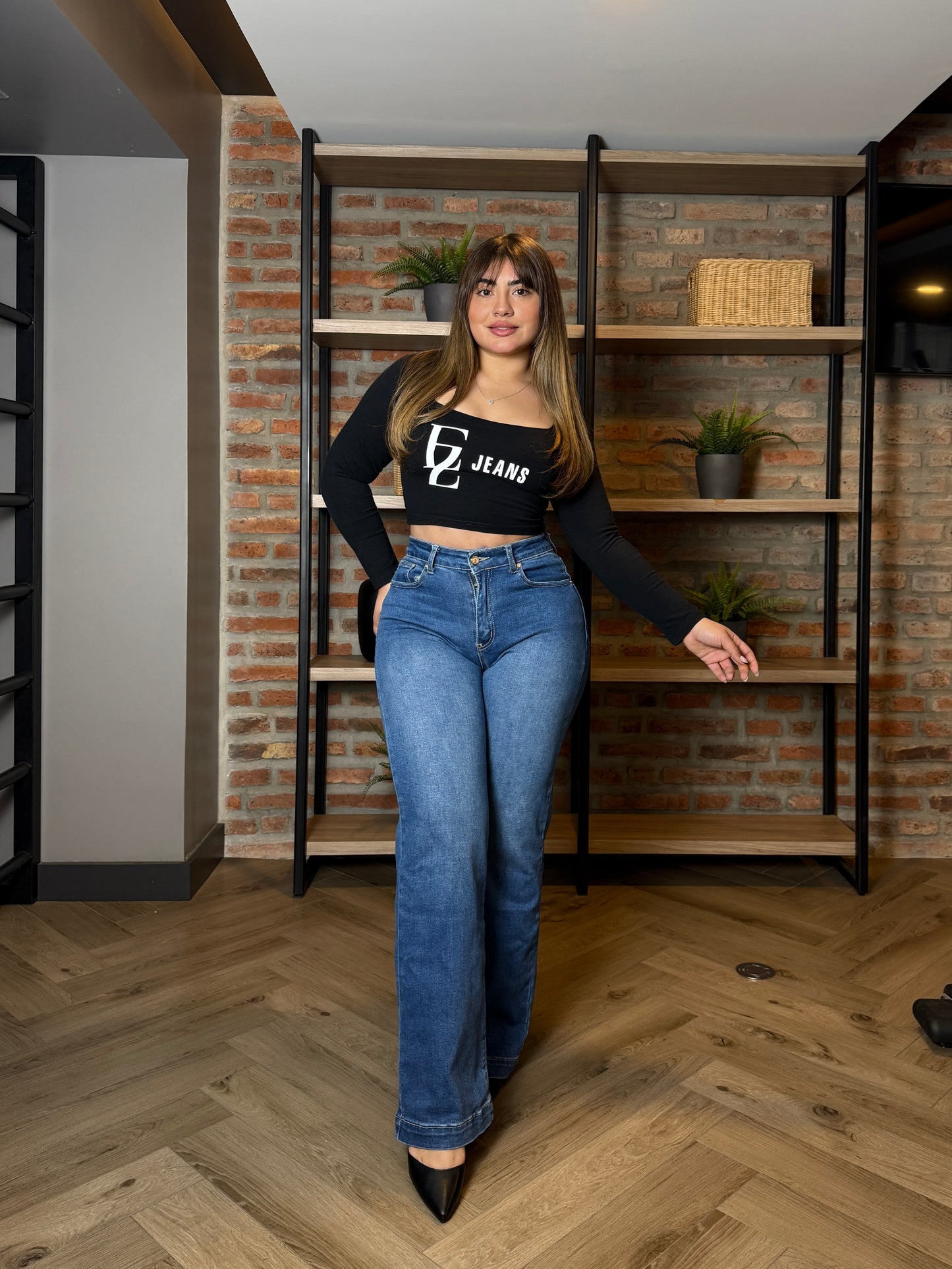 MB040-1 (A7) | Jeans Wide Leg Azul | Menina | Venta Por Mayor
