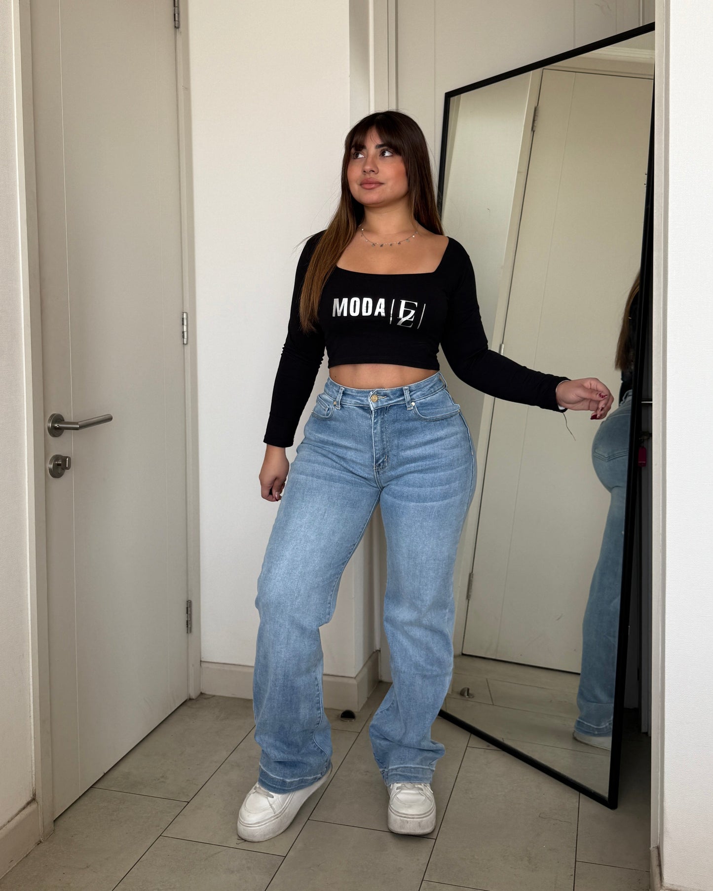 MB040 (G1) | Jeans Recto Celeste | Menina | Venta Por Mayor