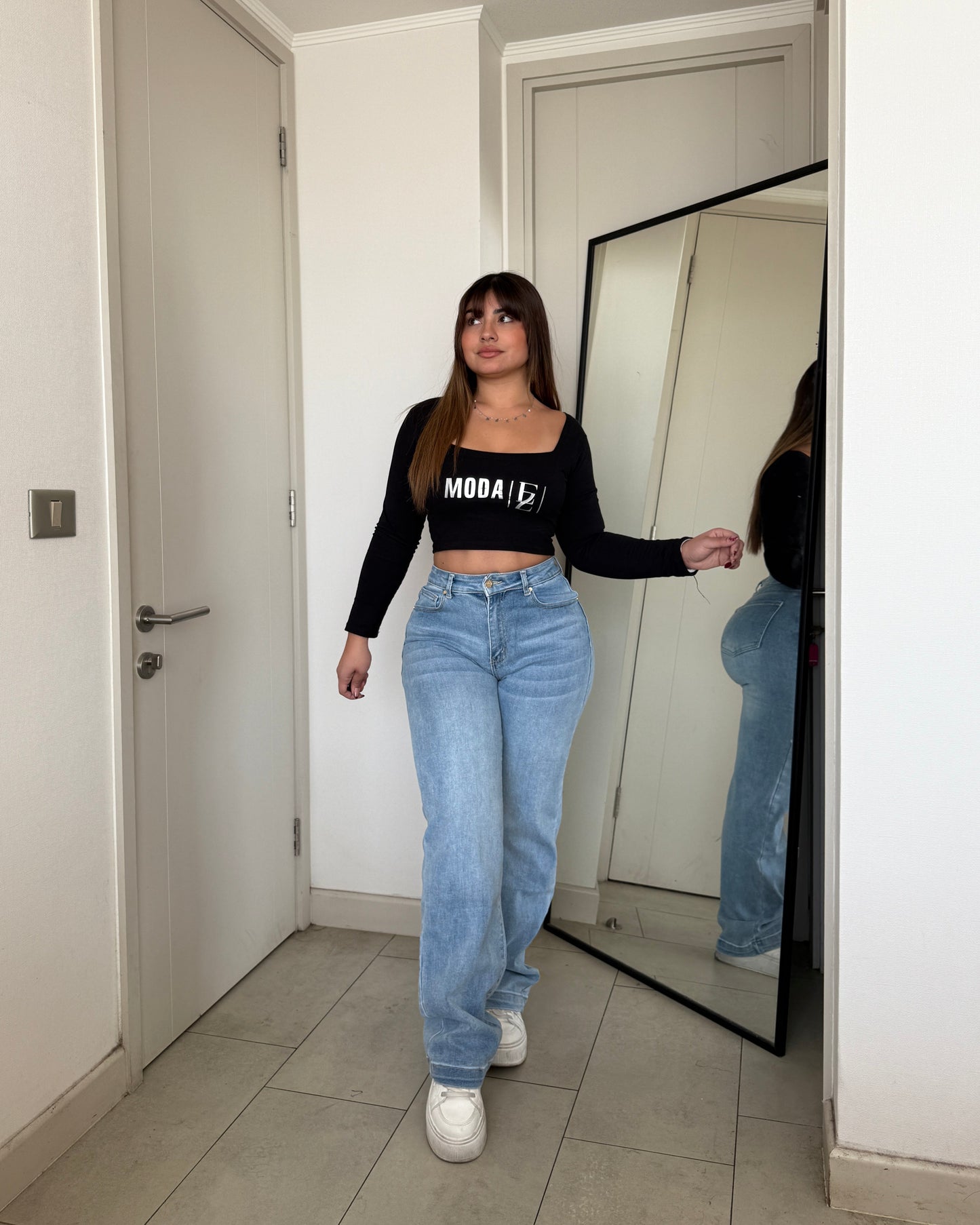 MB040 (G1) | Jeans Recto Celeste | Menina | Venta Por Mayor