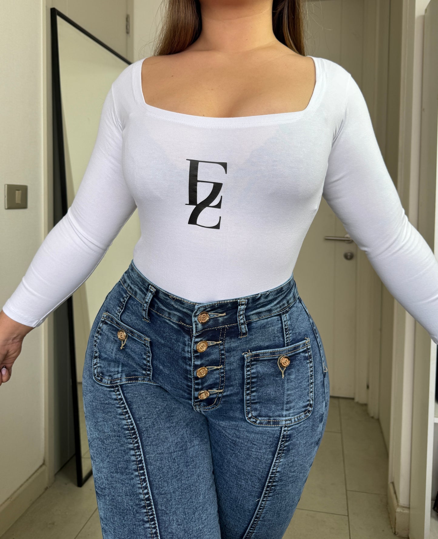 MB045 (S4) | Jeans Flare 5 Botones Azul | Menina | Venta Por Mayor