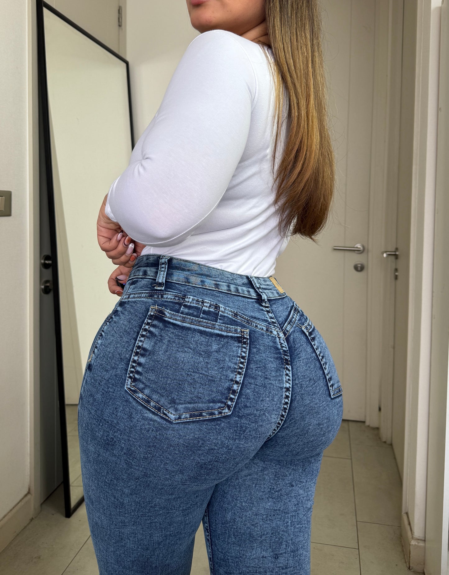 MB045 (S4) | Jeans Flare 5 Botones Azul | Menina | Venta Por Mayor