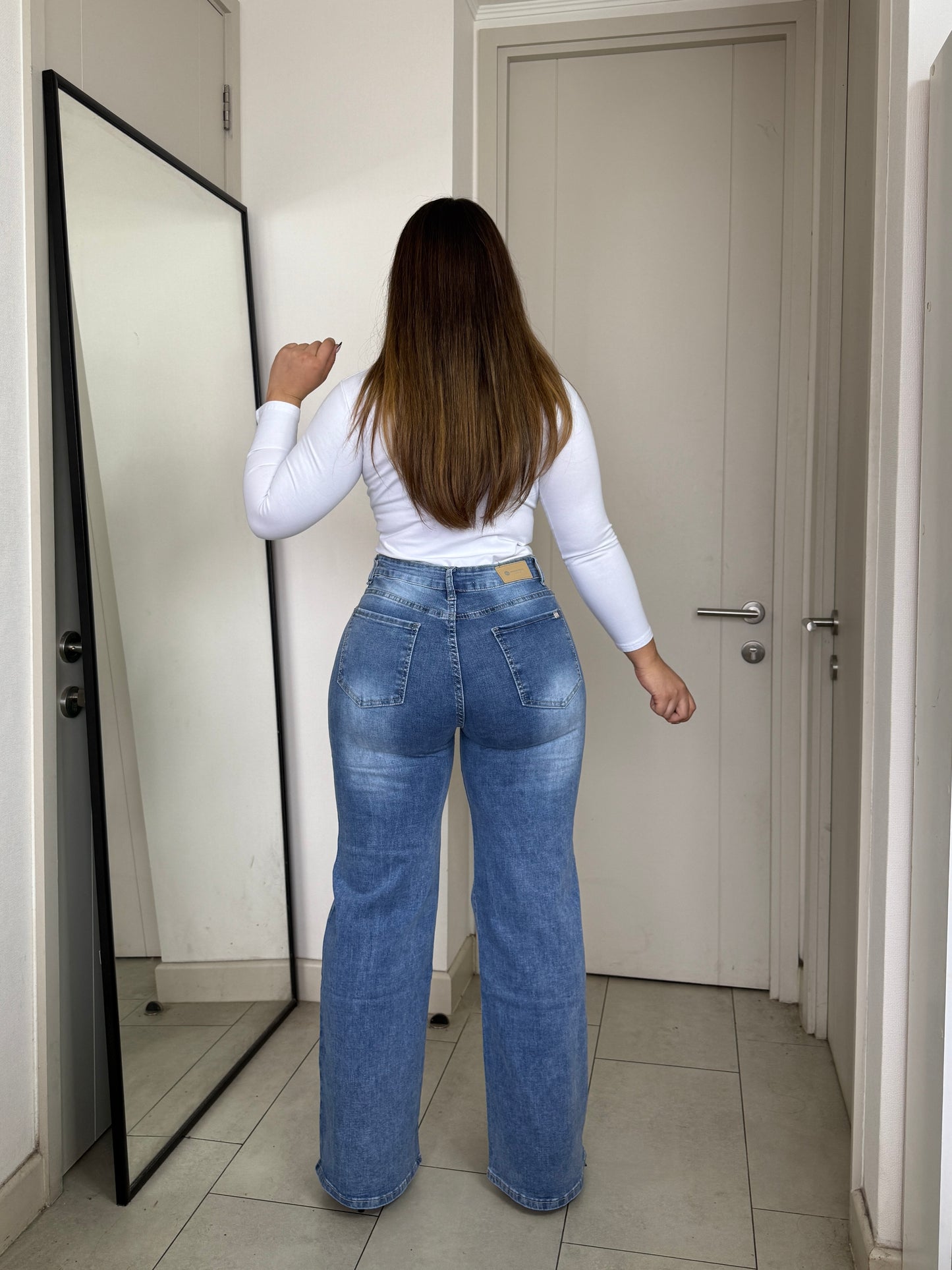 MB052 (C5) | Wide Leg Brillos Azul Focalizado | Menina | Venta Por Mayor
