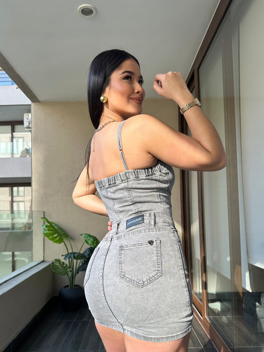 MB420-2 (E3)| Enterito Falda Short Gris | Menina | Venta Por Mayor