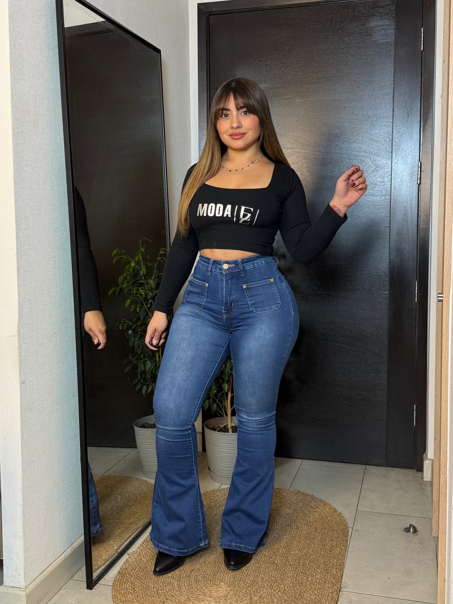 MB457-1 (K2) | Jeans Flare Faja | Menina | Venta Por Mayor