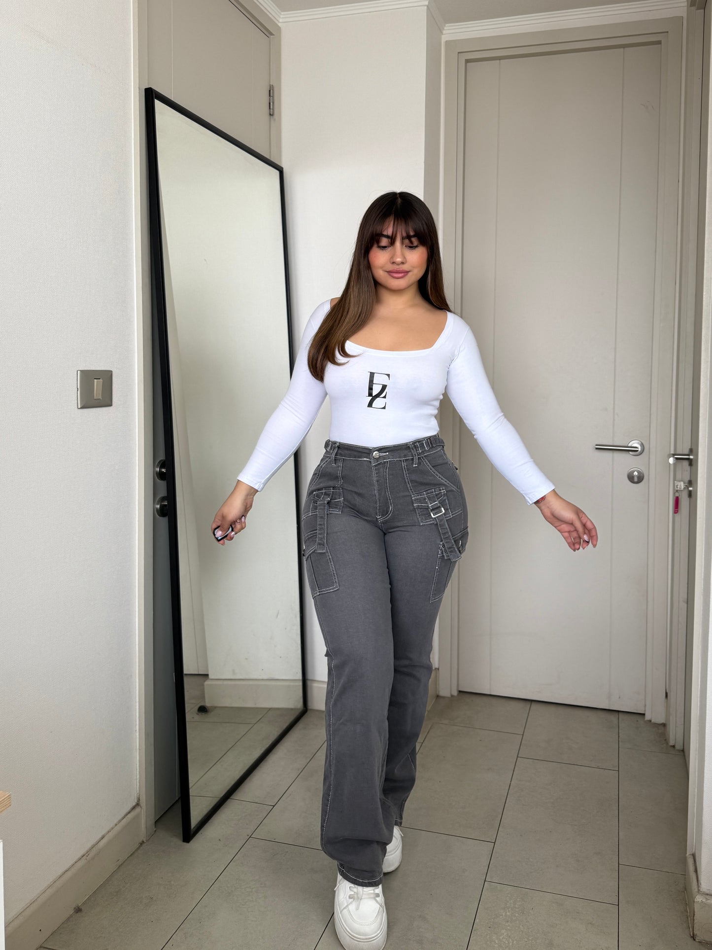 N0501-4 (U3) | Jeans Cargo | Menina | Venta Por Mayor
