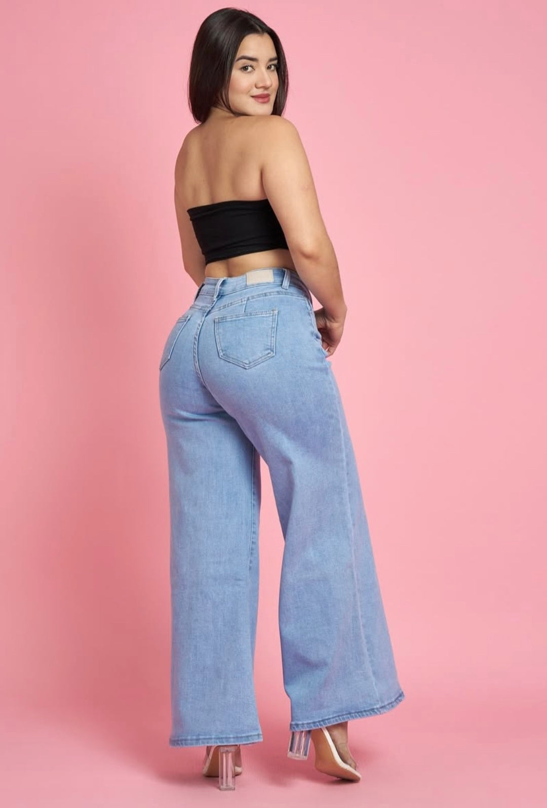 MB439 (G6) | Jeans Wide Leg Azul Claro | Menina | Venta Por Mayor