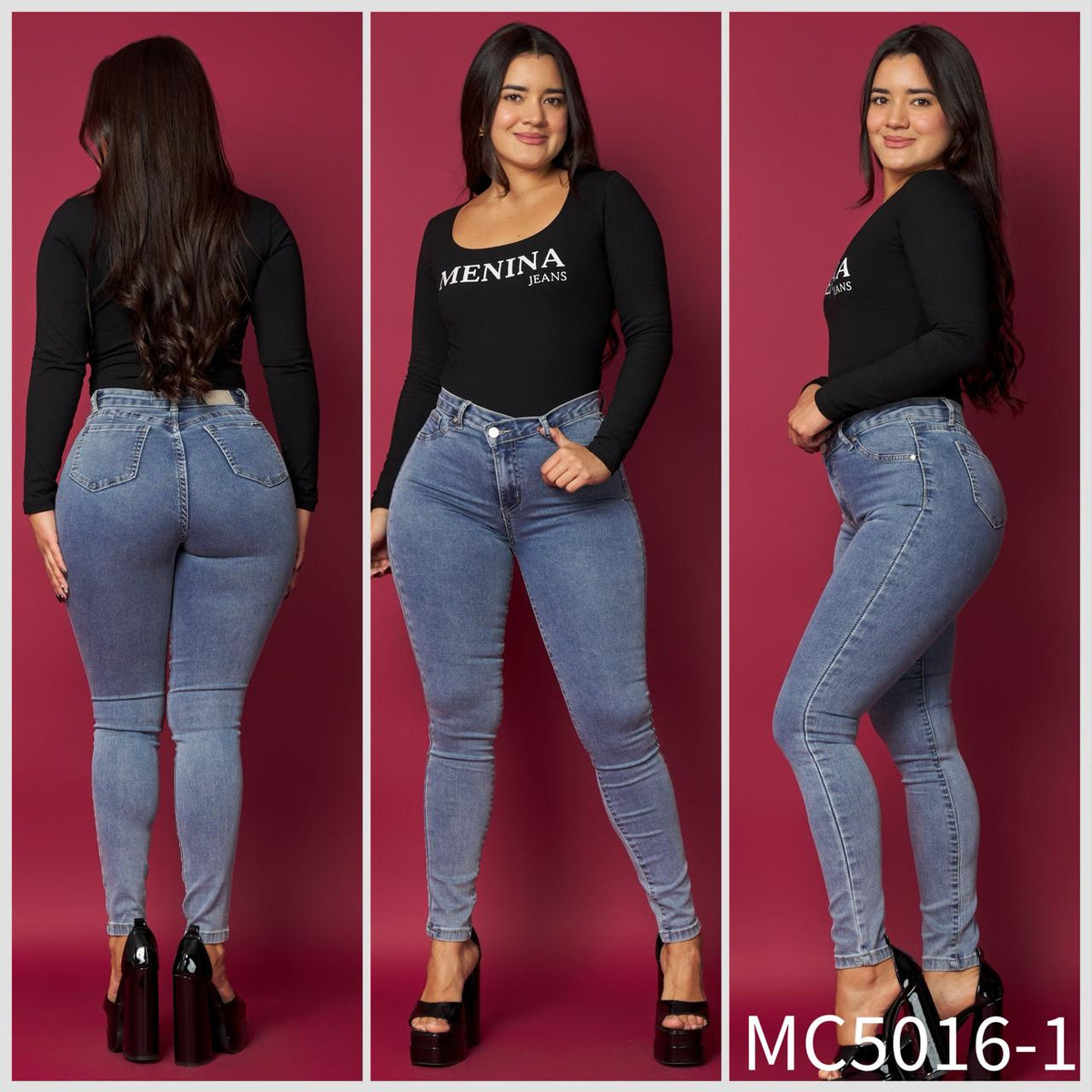 MC5016-1 (G1) | Skinny Azul Asimétrico | Venta Por Mayor