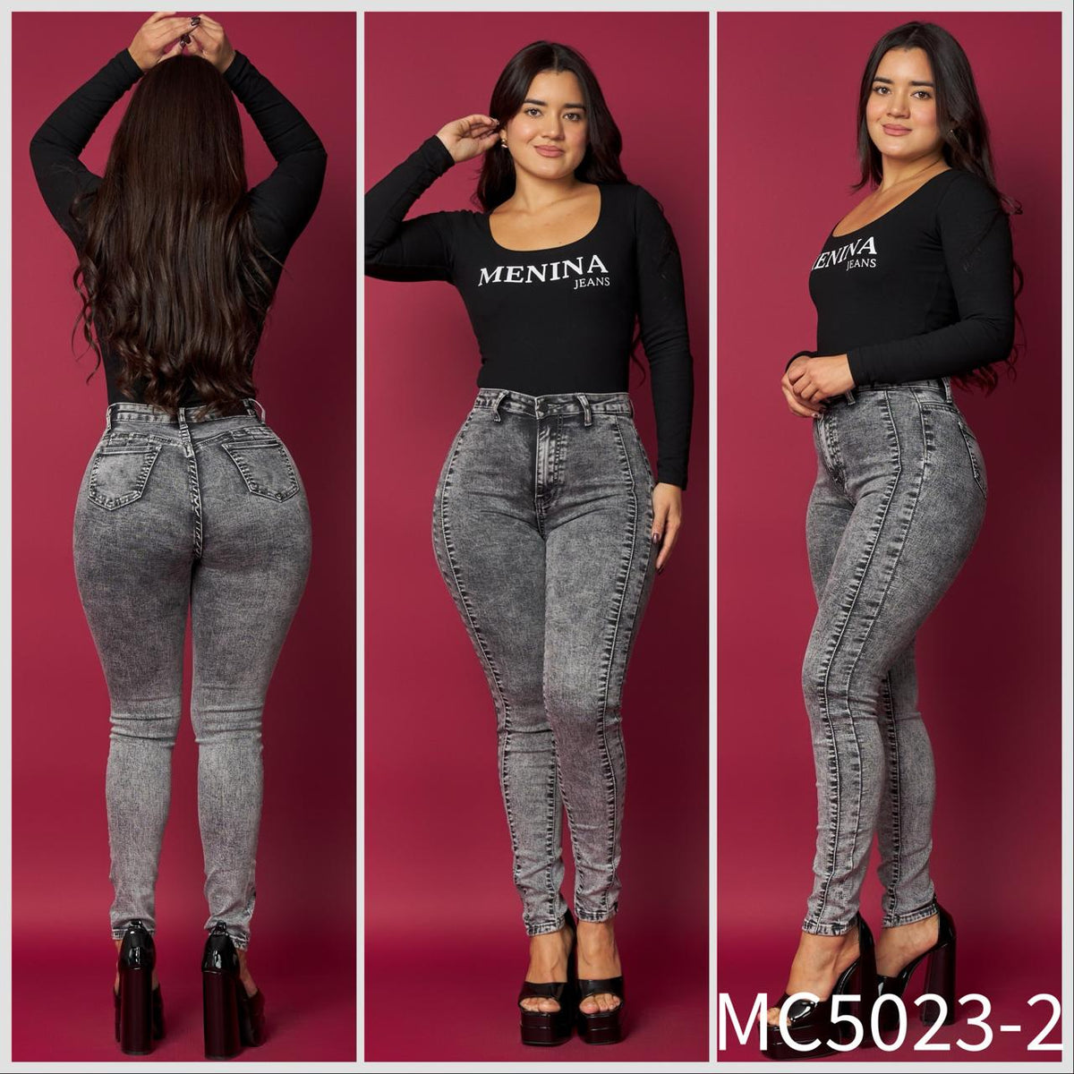 MC5023-2 (D4) | Skinny Gris Jaspeado | Venta Por Mayor