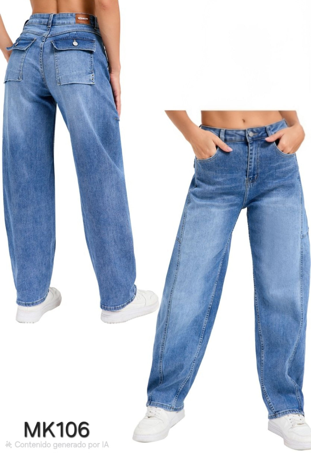 MK106 (M3) | Baggy Azul Bolsillo Con Tapa | Venta Por Mayor