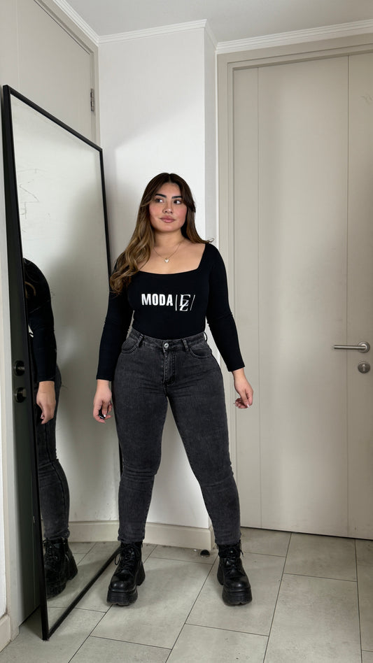 20691 (O4) | Jeans Skinny Forrado Con Polar Gris | Moda Estroz | Venta Por Mayor