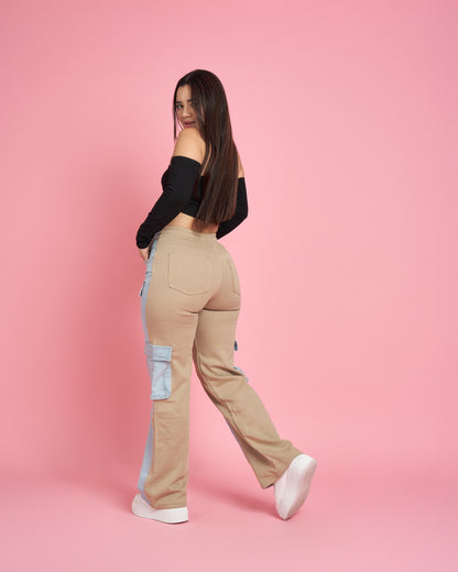 Jeans Wide Leg Cargo | Modelo A305-2 (M7) | Menina | Venta Por Mayor