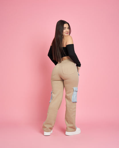 Jeans Wide Leg Cargo | Modelo A305-2 (M7) | Menina | Venta Por Mayor