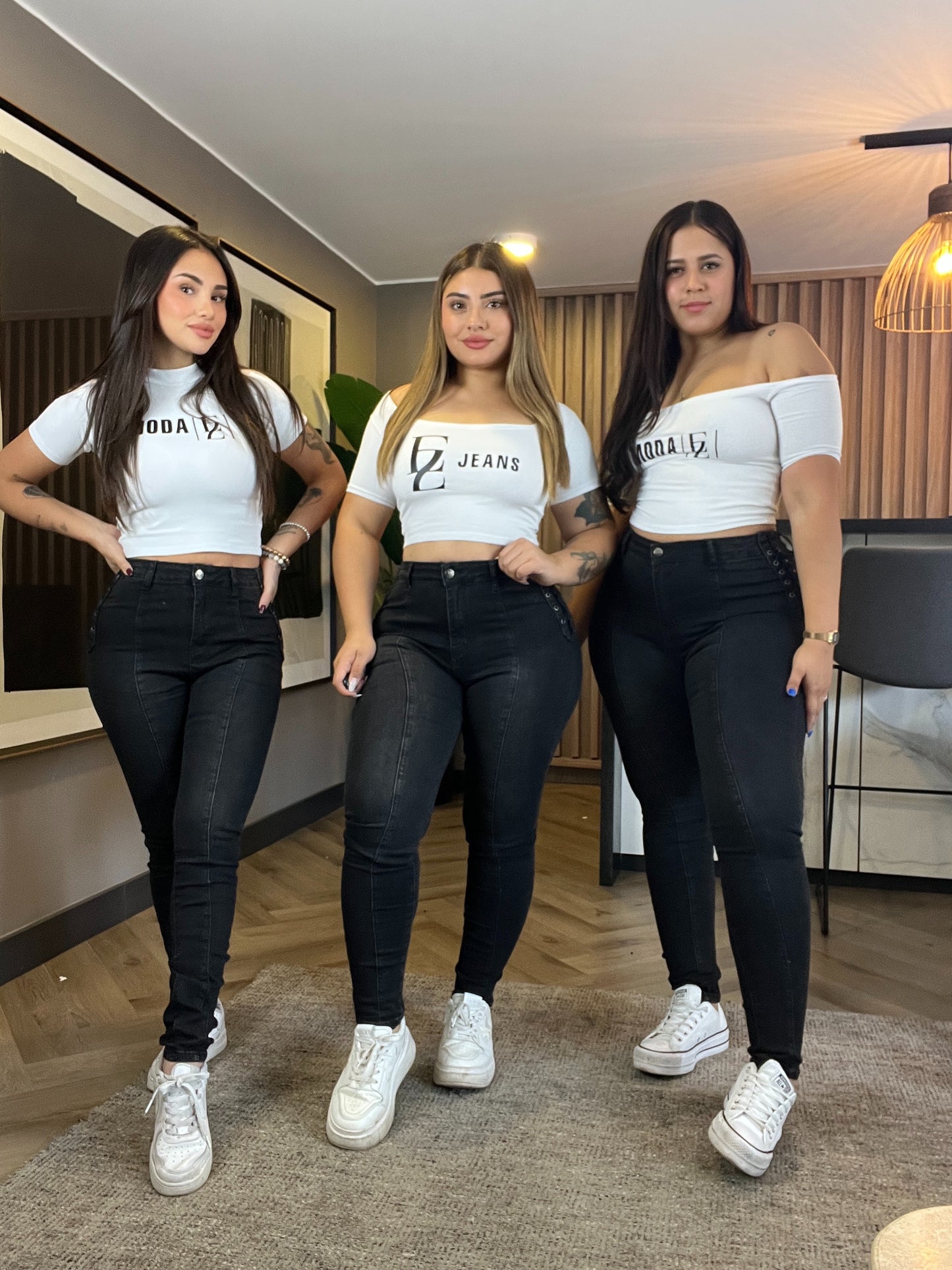 Jeans Skinny Trenzado Lineal | Modelo EZ1124 (J4)  | Moda Estroz | Venta Por Mayor