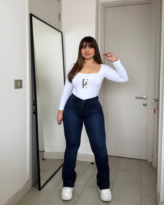 EZ2512 | Jeans Flare Azul Focalizado | EZ | Confeccion Nacional