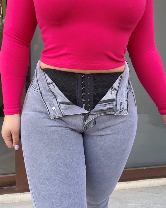 EZ5504 (G7) | Jeans Skinny Con Faja Gris  | EZ | Venta Por Mayor