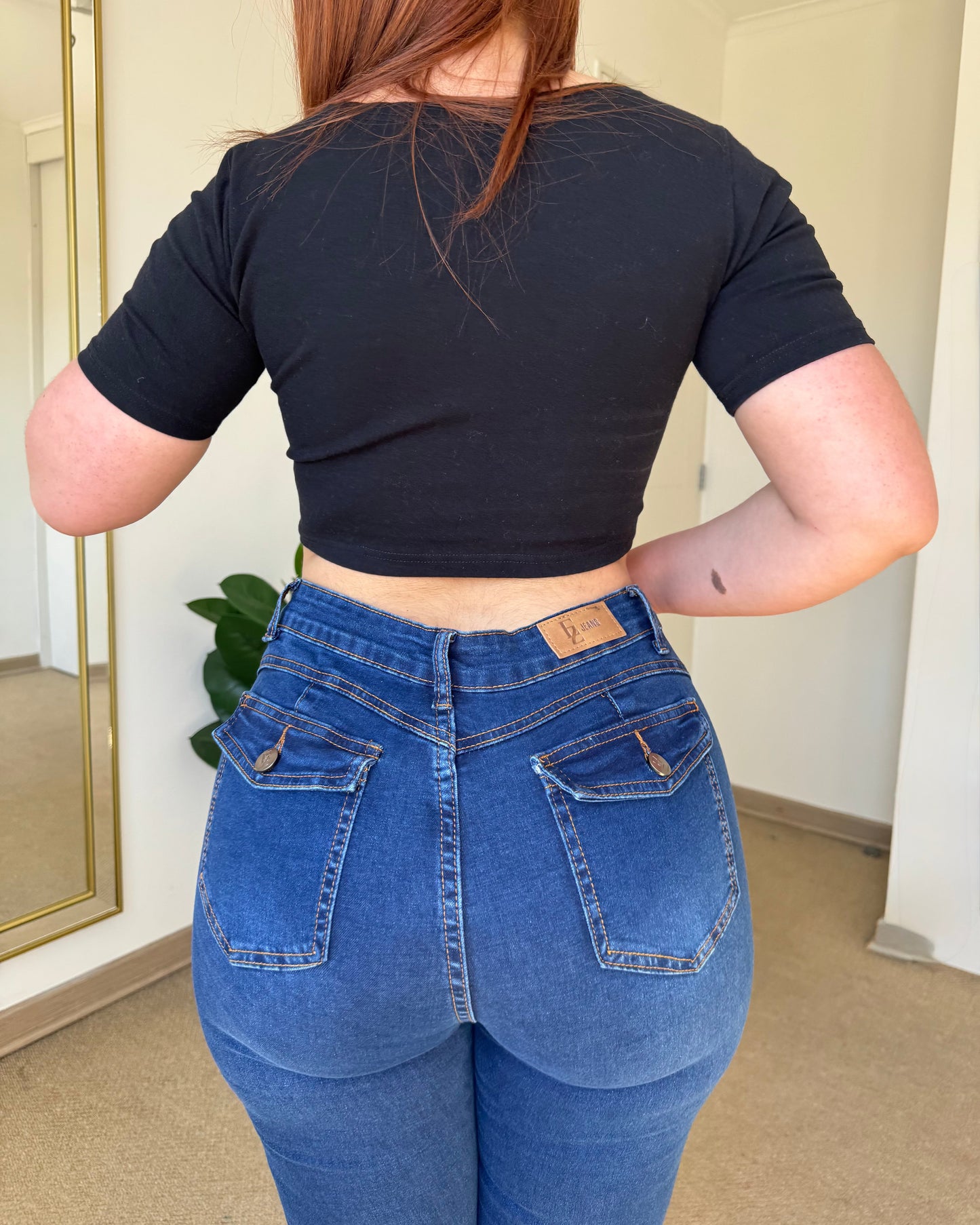 EZ5518 (H6) | Jeans Skinny Azul Bolsillo con Tapa | EZ | Venta Por Mayo