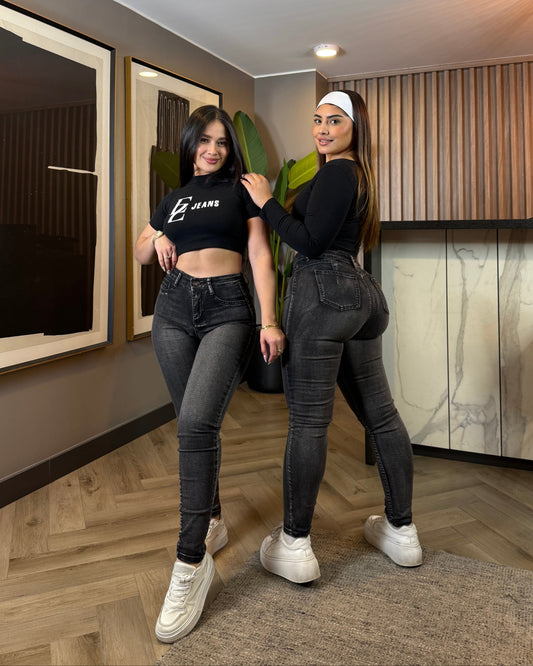 EZ5527 (H3) | Jeans Skinny Gris Focalizado | EZ | Venta Por Mayor