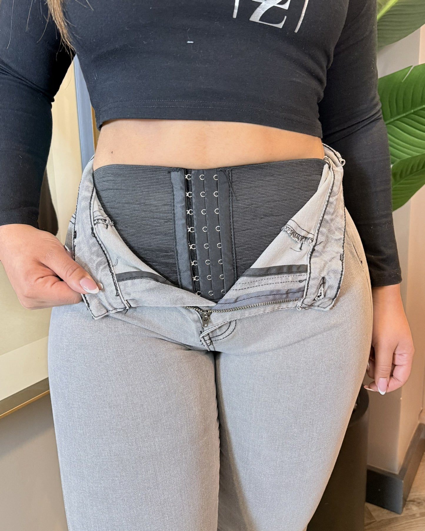 EZ5533 (F2) | Jeans Flare Faja Gris | EZ | Venta Por Mayor