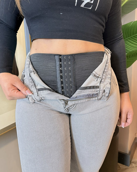 EZ5533 (F2) | Jeans Flare Faja Gris | EZ | Venta Por Mayor