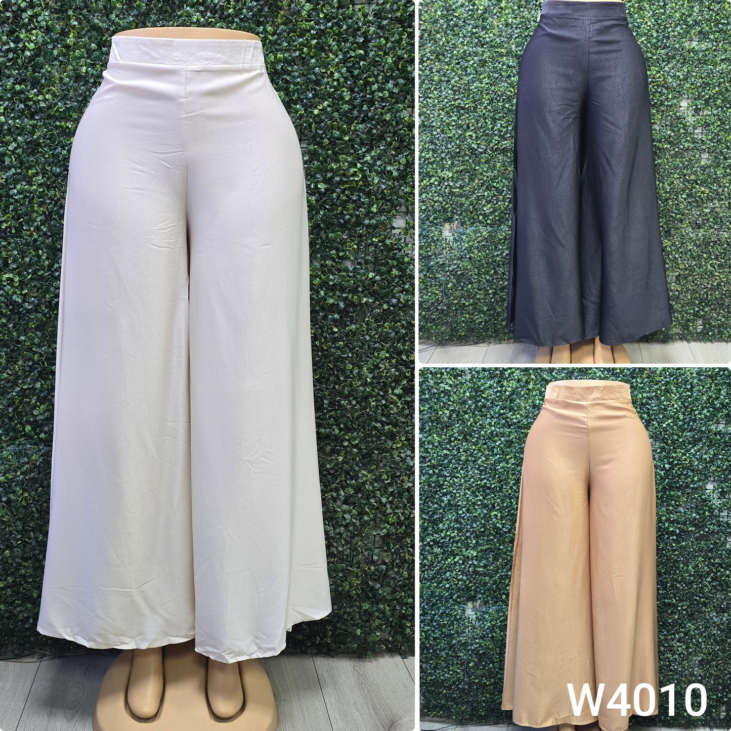W4010 (Q3) | Pantalon Palazzo Satinado | HxH | Venta Por Mayor