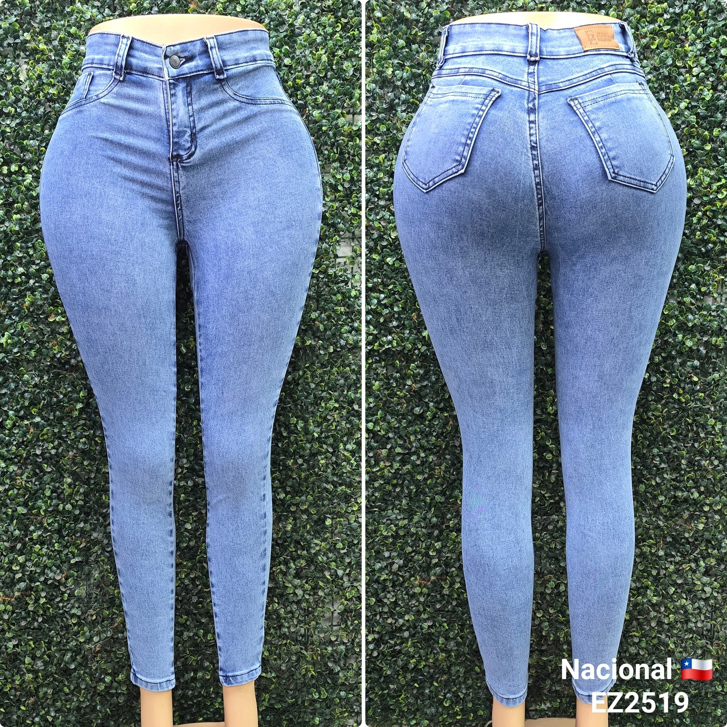 EZ2519 (U3) | Skinny Nacional Celeste Jaspeado | EZ | Venta Por Mayor
