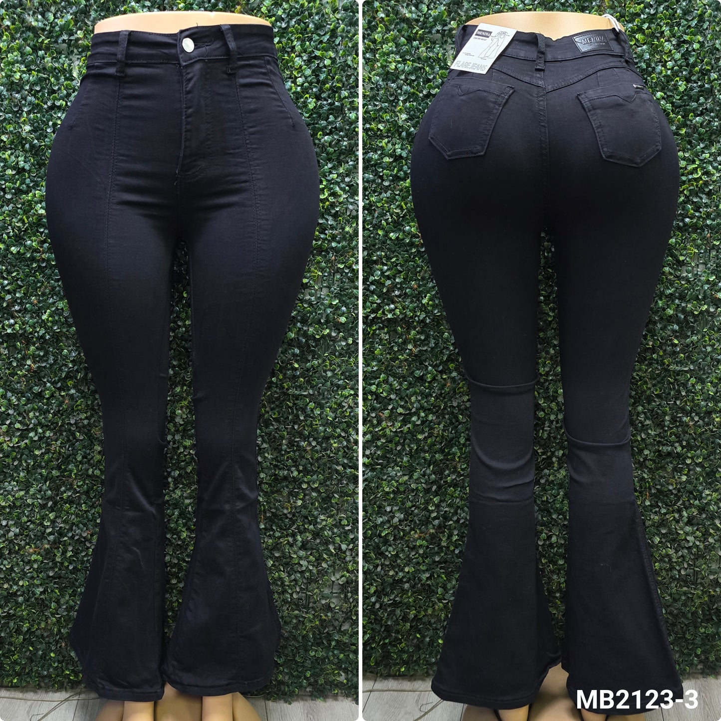 MB2123-3 (H3) |Flare Lineal Negro  | Menina | Venta Por Mayor
