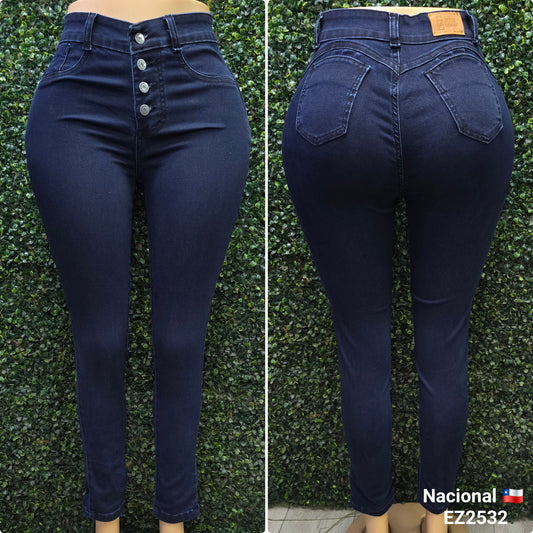 EZ2532 | Skinny Nacional Azul Oscuro 5 Botones Ultra Push Up | EZ | Venta Por Mayor