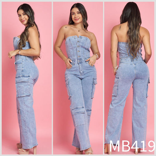 MB419-1 (B4)| Enterito Cargo Celeste | Menina | Venta Por Mayor
