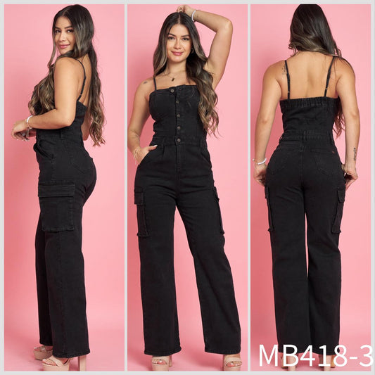 MB418-3 (K1) | Enterito Cargo Negro  | Menina | Venta Por Mayor