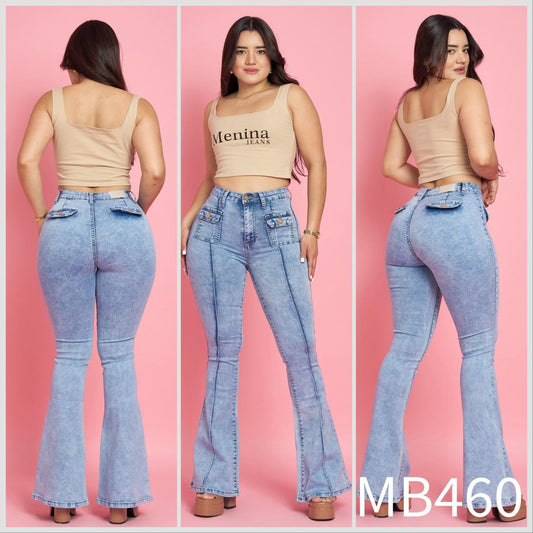 MB460 (S3) | Jeans Flare Celeste | Menina | Venta Por Mayor