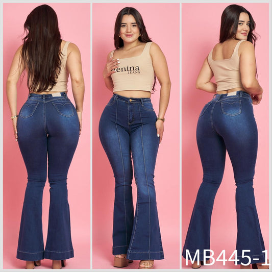 MB445-1 (S4) | Jeans Flare Azul Lineal | Menina | Venta Por Mayor