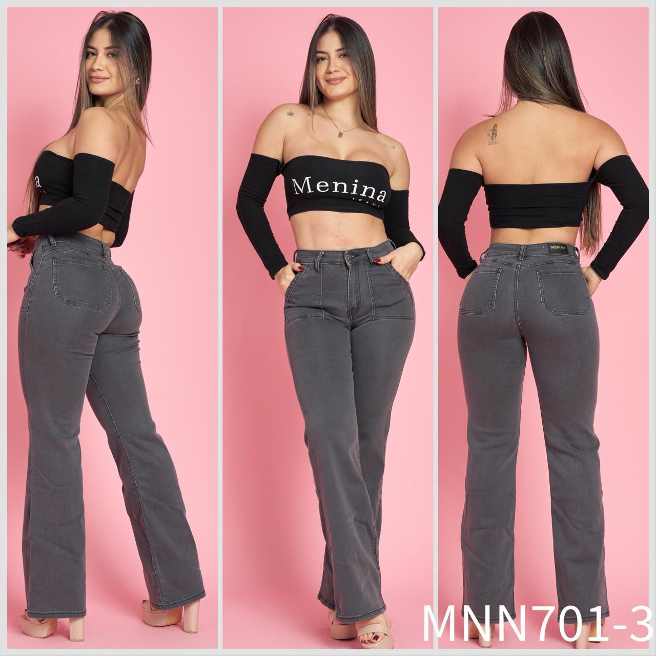 N701-3 (J4) | Jeans Recto Gris  | Menina | Venta Por Mayor