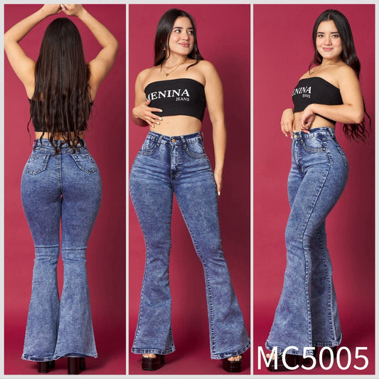 MC5005 (I1) | Flare Celeste Con Faja | Menina | Venta Por Mayor